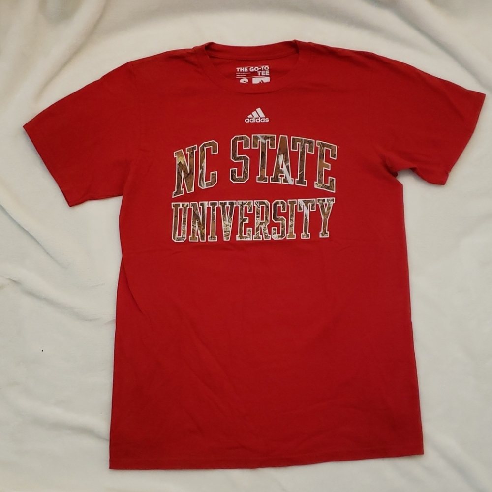 NC State University Camo Lettered T-shirt